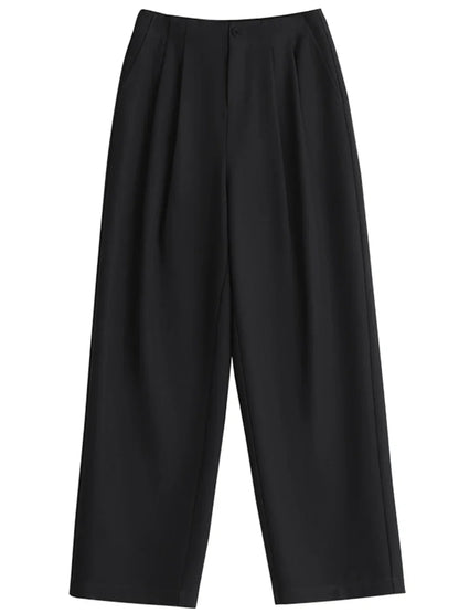 CHIC VEN Women Pants New Casual High Waisted Female Pleated Trousers Drooping Wide Leg Long Pant Office Lady Spring Summer 2025