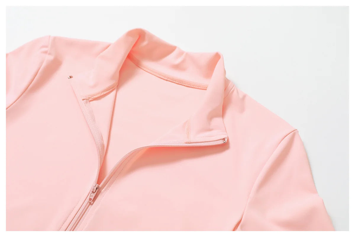 Yoga Shirts For Women Zipper Long Sleeve Fitness Jacket Running Gym Clothes Workout Dry Fit Breathable High Elastic Sports Top