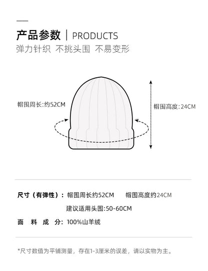 DjzDsm New Autumn/Winter Men's High-end 100% Goat Cashmere Pullover Hat With Elastic Knitted Warm Hat