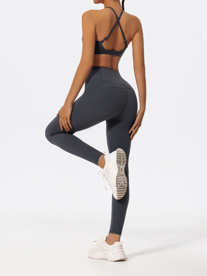 Hearuisavy Ultra-Soft Fabrics 2Pcs Sports Set Women Cross Workout Clothing Gym Suit High Waist Legging Quick Dry Yoga Clothes
