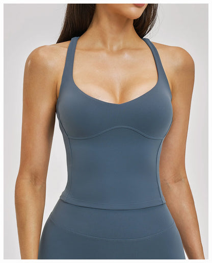 Shockproof Sports Vest Women Gym Fitness Top Sleeveless Yoga Clothes Female Training Sports Underwear Workout Vest Yoga Bras