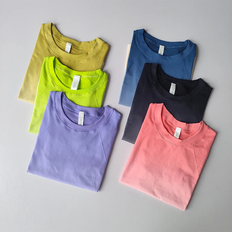 Yoga Top Light Fitting Elastic Quick Drying Sports T-shirt for Women's Personalized Fitness Short Sleeved Summer Thin Style