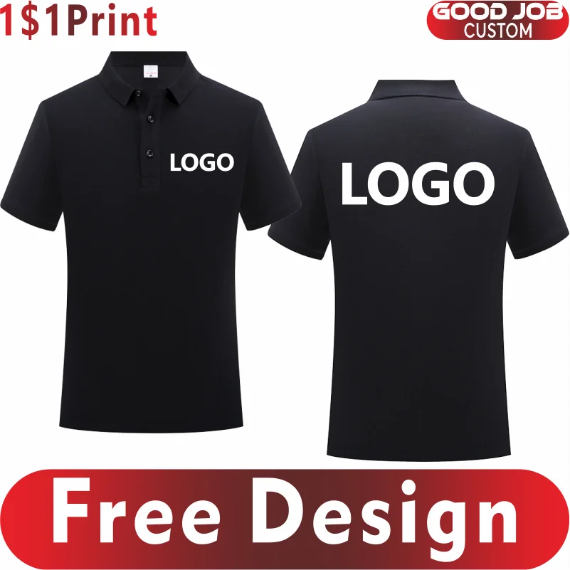 100% Cotton Polo Custom Logo High Quality Solid Color Polo Printing Design Company Clothing Embroidery Personality Brand