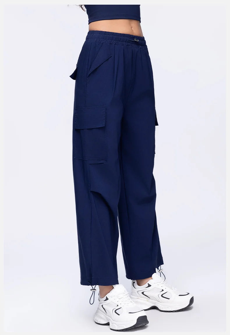New Summer Outdoor Sports Women High Waisted Pants Straight Leg Casual Pants Gym Slimming Sweatpants Outdoor Sports RunningPants