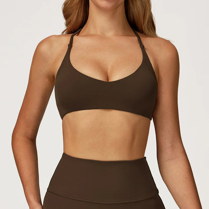 Women Cross Back Sports Underwear Breathable Yoga Bra Shockproof Fitness Top Gym Workout Underwear Female Sports Yoga Crop Top