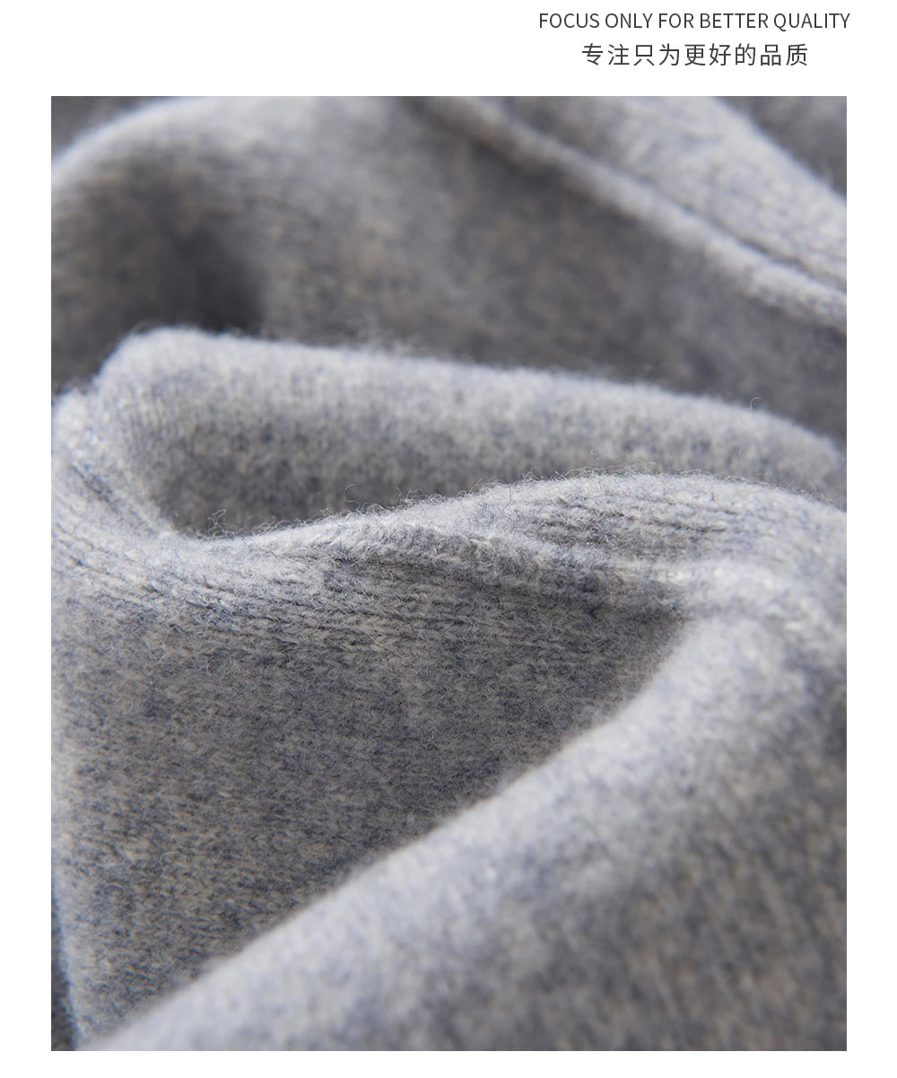 Men's Wool Pants Elastic Waist 2025 Autumn Winter Thick Casual Cashmere Trousers 100% Merino Wool Knitted Mid Seam Sport Pants