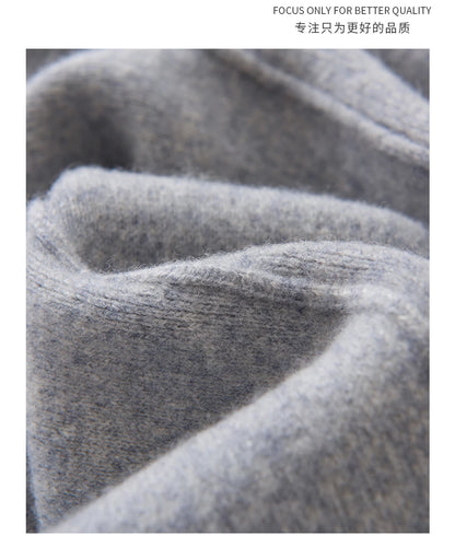 Men's Wool Pants Elastic Waist 2025 Autumn Winter Thick Casual Cashmere Trousers 100% Merino Wool Knitted Mid Seam Sport Pants