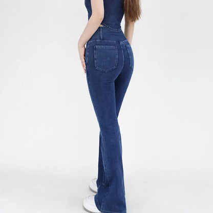 SOISOU Sexy Jeans For Women Leggings Yoga Pants Denim Bell-bottoms Soft Elastic Breathable High waist 4 Pockets Women's Pants