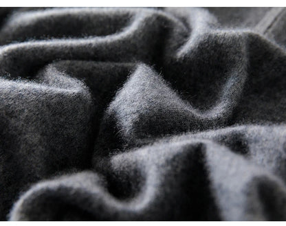 High-end 100% Cashmere Pullover for Men Mock Collar Thick Sweater Autumn Winter Knitted Jumper Warm Clothing Smart Casual Top