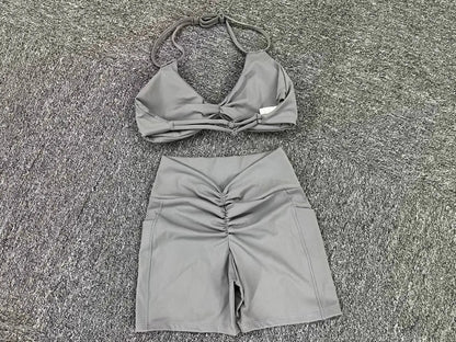 Sexy wo-piece Shockproof Sports Suits Women Gym Set Women Tracksuit Running Quick-Dry Sports Vest Female Fitness Yoga Set