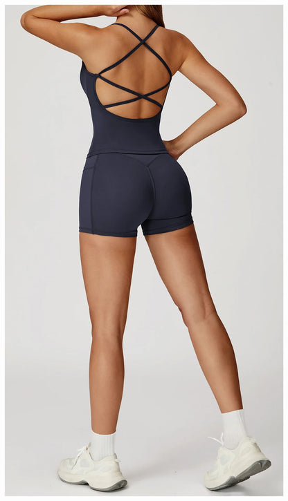 Women Sportswear Yoga Set 2PCS Sport Suit Gym Workout Clothes Women's Tracksuits Fitness Gym Vest High Waist Sports Leggings