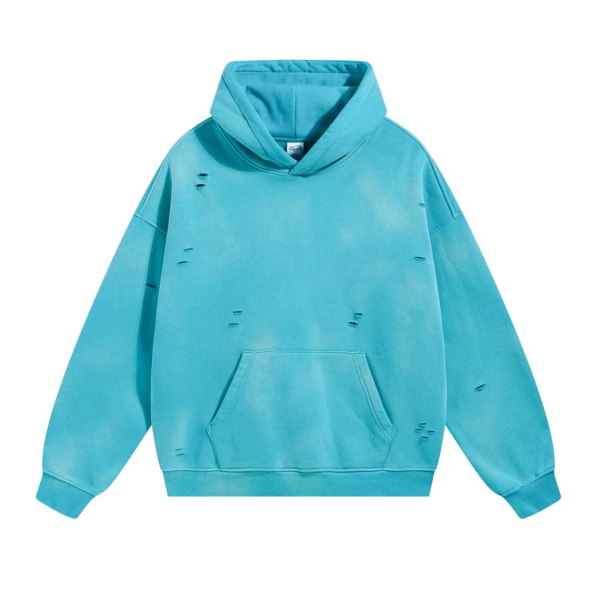 Custom LOGO autumn winter men's women's new white spray dyeing washing water 360G velvet cotton polyester sweatshirt sweatpants