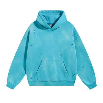 Custom LOGO autumn winter men's women's new white spray dyeing washing water 360G velvet cotton polyester sweatshirt sweatpants