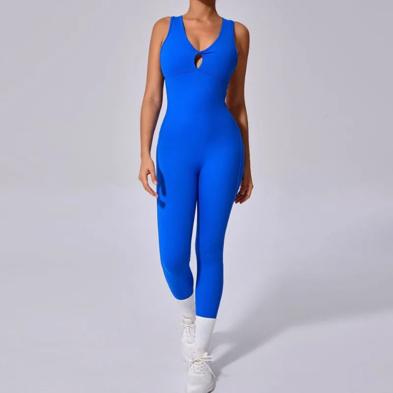 Seamless Yoga Jumpsuits Sports Fitness One-Piece Tight Sleeveless Beauty Back Workout Gym Running Training Bodysuits for Women