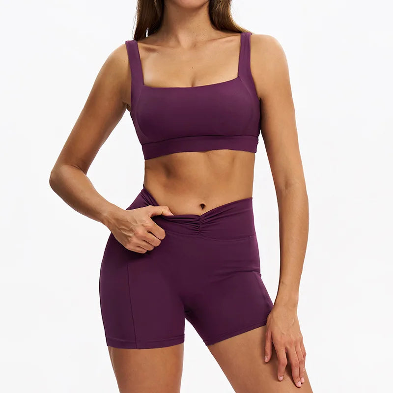 SWELTERING 2PCS Yoga Set Fitness Gym Tracksuit Sportswear Women Workout Outfits High Waist Leggings Sports Bra Athletic Wear