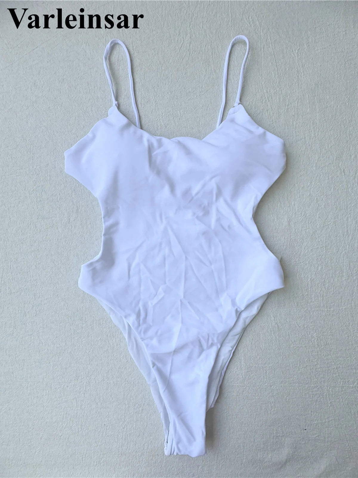 2026 New Backless Scrunch Butt High Leg Cut Women Swimwear One Piece Swimsuit Female Thong Padded Bather Bathing Suit Swim V5967