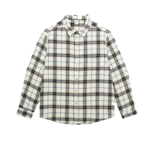 Spring 2025 New American Vintage Plaid Shirt - Men's 100% Cotton Double Pocket Workwear Long Sleeve Slightly Loose Casual Top