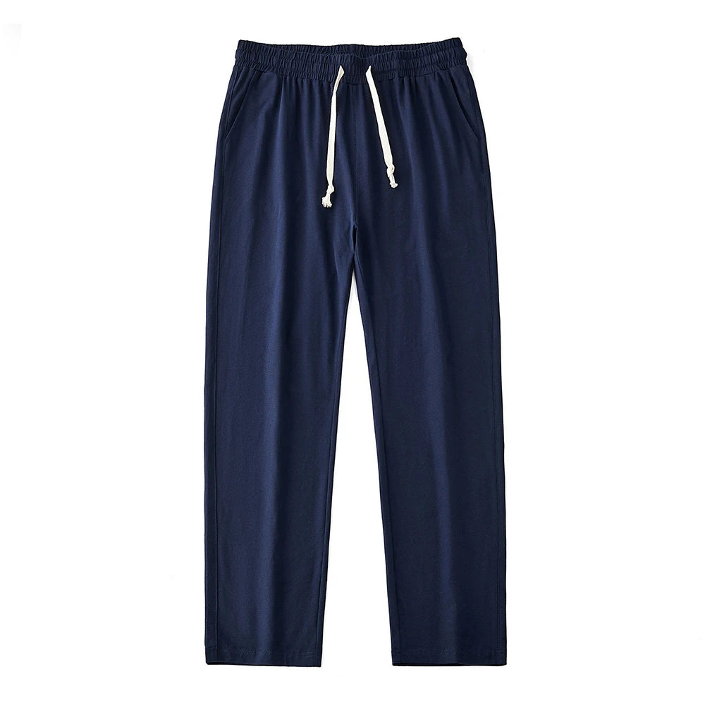 Men's 180G Combed Cotton Sport Pants Solid Color Straight Sweatpants Comfortable Casual Spring Autumn Homewear Men's pants
