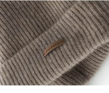 DjzDsm High Quality 100% Cashmere Knitted Hat for Men Casual Beanie Hat Thicken Cap Winter Soft Warm Cashmere Caps