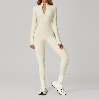 Winter Autumn Yoga Jumpsuit Women's One-piece Suit Sportswear Women Gym Rompers Long-sleeved Warm Overalls High Elastic Bodysuit