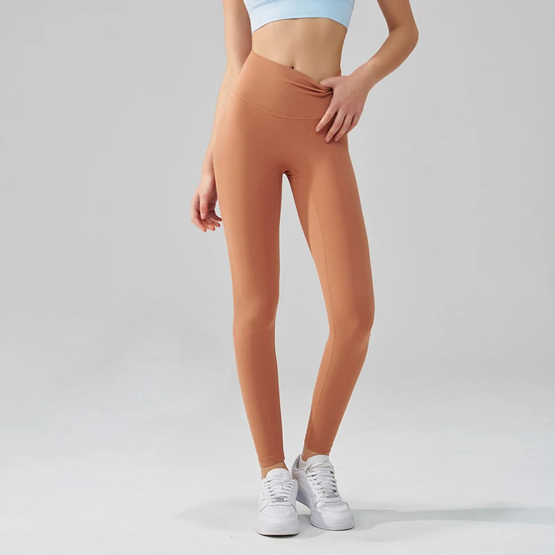 TRY TO BN New 46 Color Yoga Pants Sports Leggings Women Fitness Nylon High Waist Leggings Workout Trousers Training Gym Clothing