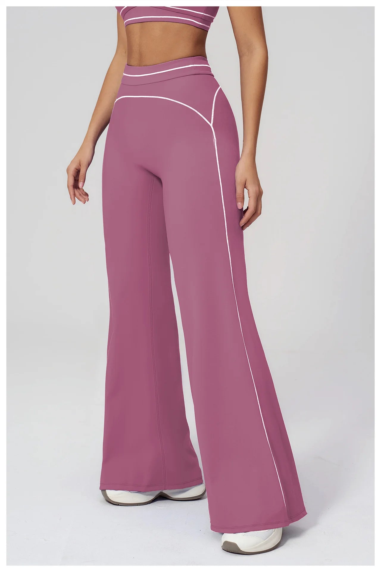 High Waist Yoga Wide Leg Pants Women Gym Fitness Bell-bottoms Pants Push Up Sports Trousers Female Casual Workout Flared Pants