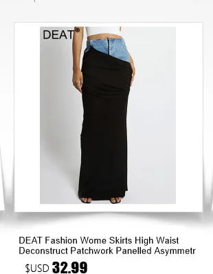 DEAT Fashion Pleated High Waisted Wide Leg Pants Women's Front Seam Straight Leg Beige Loose Trousers Summer New 7A4548