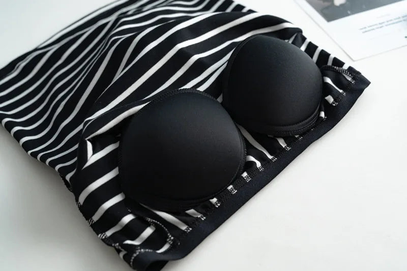 2026 Summer New Women's Tank Top Pajamas All Cotton with Chest Pads Tank Top with Stripe Sports Bottom Short Home Fur Ladies
