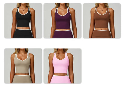2PCS Workout Clothes Wide Leg Pant Yoga Suits Solid Color Bra Sports Set Gym Tracksuits Female Quick Dry Fitness Suit Sports Set