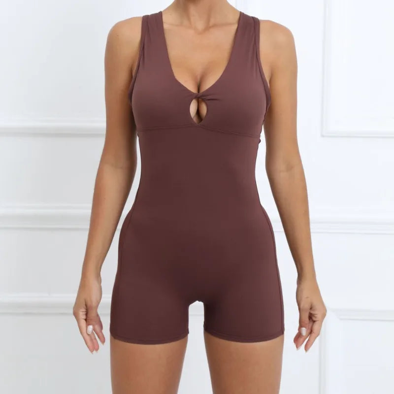 Seamless Yoga Jumpsuits Sports Fitness One-Piece Tight Sleeveless Beauty Back Workout Gym Running Training Bodysuits for Women