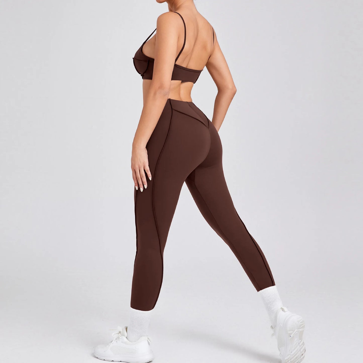 Hearuisavy 2025 New Style 2Pcs Sports Suit Women Workout Bra Suit Running Gym High Waist Legging Quick Dry Tight Yoga Clothing