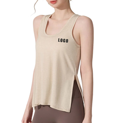 Custom LOGO Women's Sports Fitness Vest Quick-Drying Breathable Sleeveless Top Running Pilates Yoga Suit