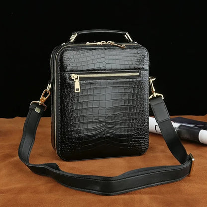Real crocodile leather large-capacity men's handbag authentic crocodile leather business bag fashion men's shoulder bag