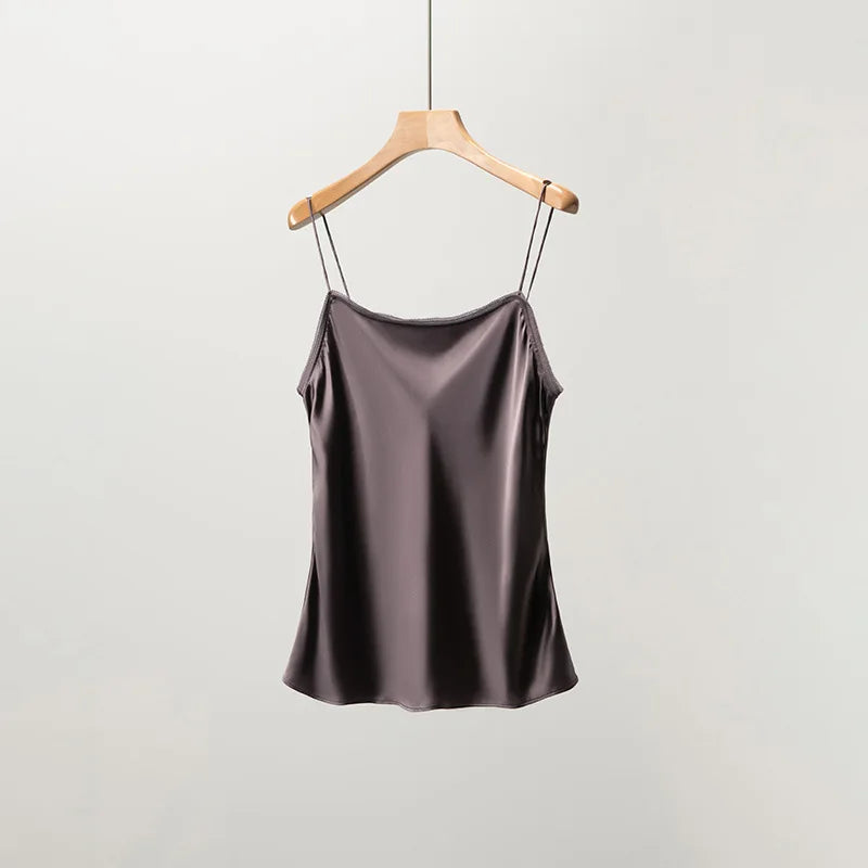 YOLANFAIRY 93% Real Mulberry Silk Camis Woman Clothing 2026 High Quality Silk Satin Tops Women's Tanks Top Sleeveless Basicwear