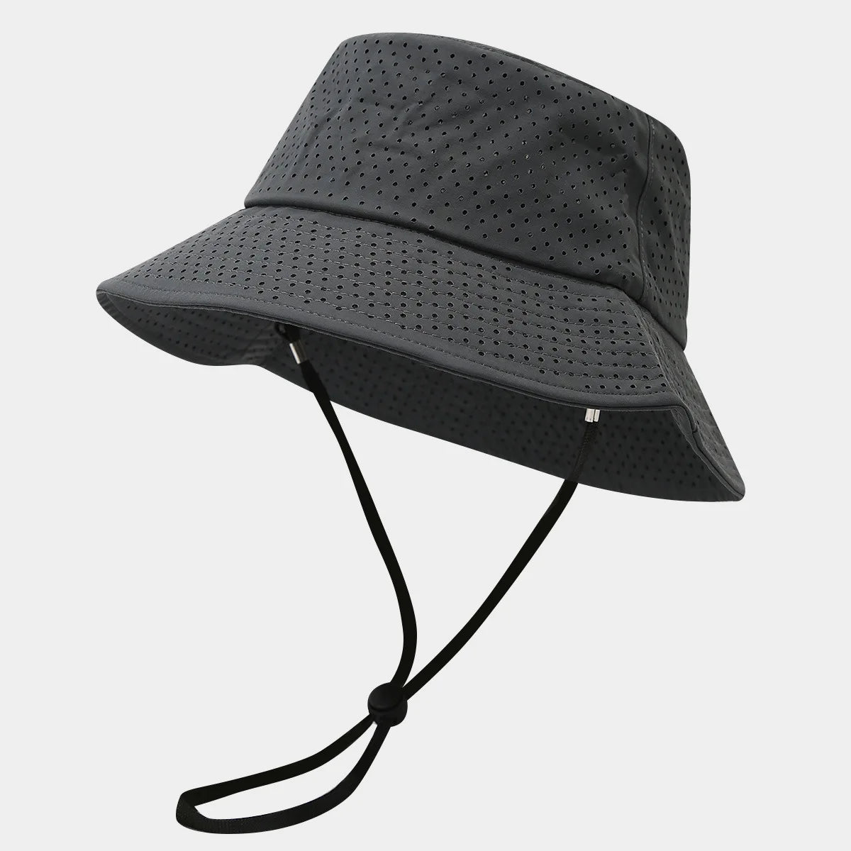 Summer Sun Hat Men Women Quick-Drying Mesh Panama Outdoor Flat Top Bucket Hat Mesh Breathable Fisherman Capwith Windproof Rope