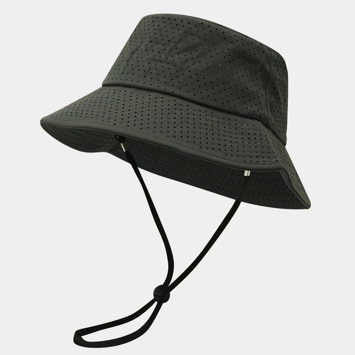 Summer Sun Hat Men Women Quick-Drying Mesh Panama Outdoor Flat Top Bucket Hat Mesh Breathable Fisherman Capwith Windproof Rope