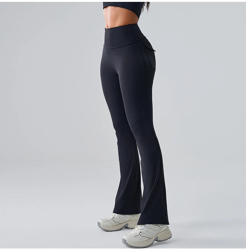 Flares Leggings Women Bell-bottoms Sports Yoga Leggings High Waist Tights Scrunch Butt Yoga Flares Pants Push Up Gym Leggings