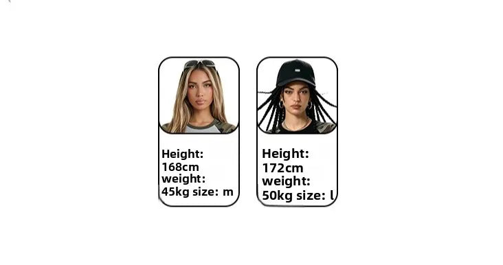 Custom LOGO Women's American Street Spice Girl Camouflage Ragged Short Sleeve T-Shirt 210G Cotton Slim-fit Contrast Top
