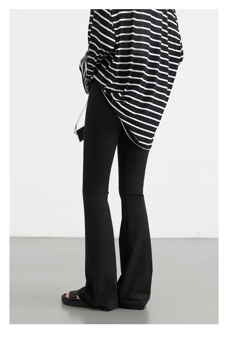 CHIC VEN Women Long Pants Slim New High Waisted Elastic Casual Pant Female Black Flared Trousers Yoga Clothing Autumn 2026