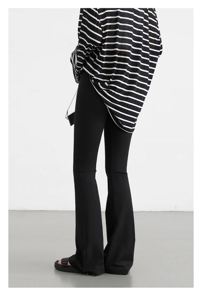 CHIC VEN Women Long Pants Slim New High Waisted Elastic Casual Pant Female Black Flared Trousers Yoga Clothing Autumn 2026