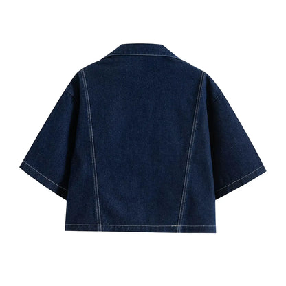 Nlzgmsj  Summer Women's Casual Sets Fashion Mini Skirt Shorts Sets Denim Short Shirt Top Sets For Women Street Women Outfit