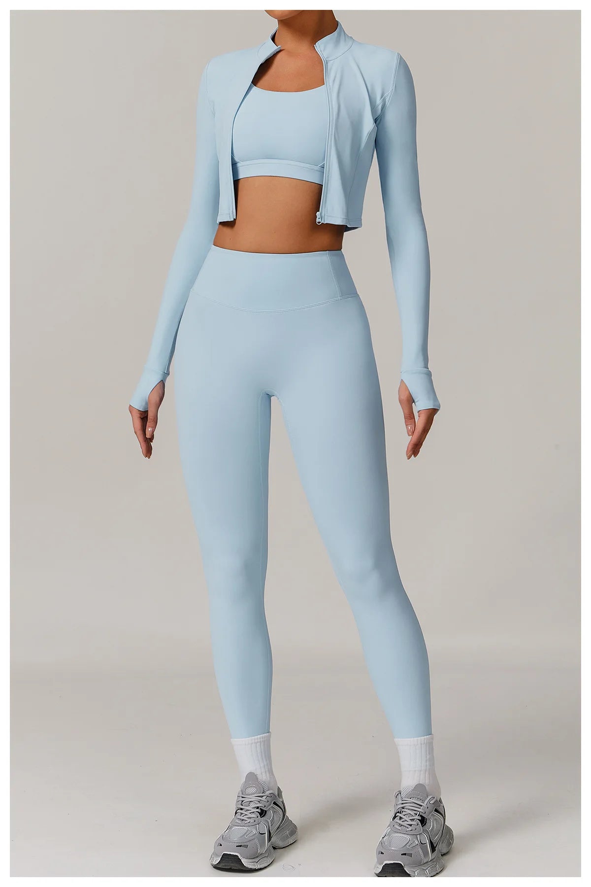 3PCS Yoga Set Gym Clothes 2 PCS Sportswear Women Yoga Suits Fitness Set women's Tracksuits Sports Jacket Long Sleeve Gym Legging