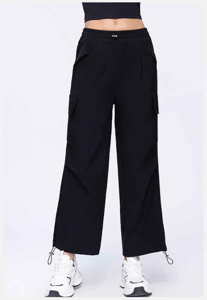 New Summer Outdoor Sports Women High Waisted Pants Straight Leg Casual Pants Gym Slimming Sweatpants Outdoor Sports RunningPants