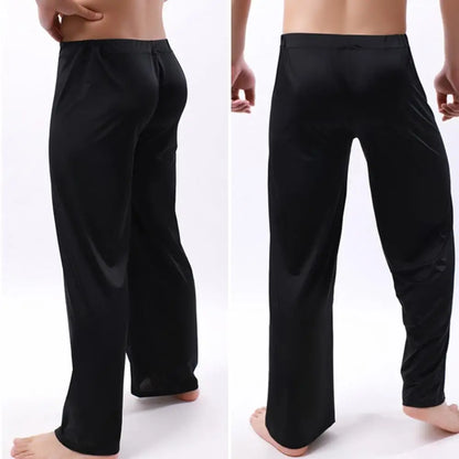 Men Yoga Pants Low Waist Drawstring Straight Loose Pajama Pants Thin Sports Comfortable Elastic Waist Men Sports Trousers