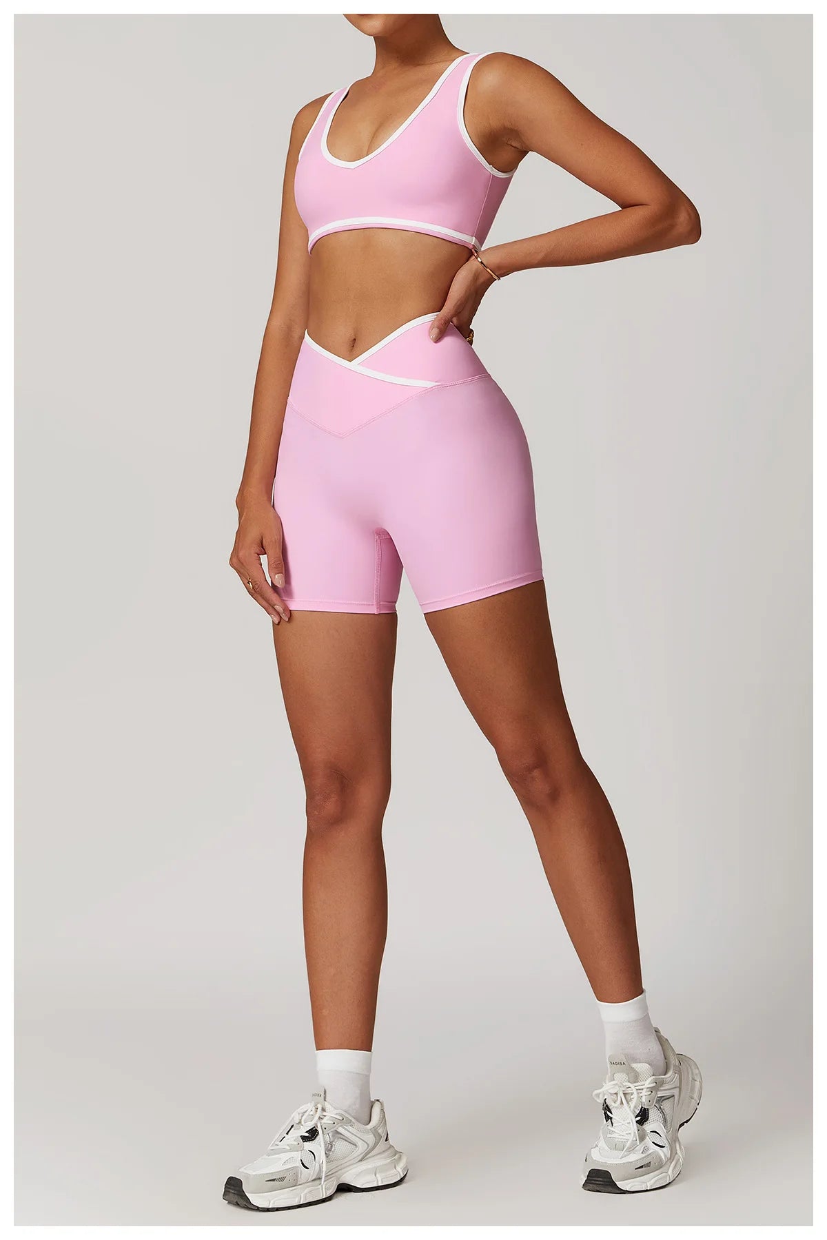 2 Pieces Gym Set Women's Sportswear Sports Bra Top High-waisted Long Pants Tracksuits Suitable For Outdoor Sports Workout Suit