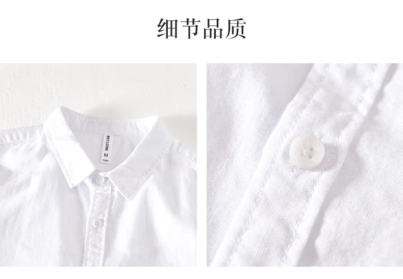Summer Linen Cotton Men's POLO Collar Shirt Casual Business Short Sleeved Cardigan Fashion Loose Breathable Comfortable T-shirt