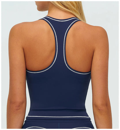 Sports Gym Fitness Vest with Chest Pad Women Color Contrast Shockproof Yoga Bras Female Workout Sports Underwear Yoga Clothes