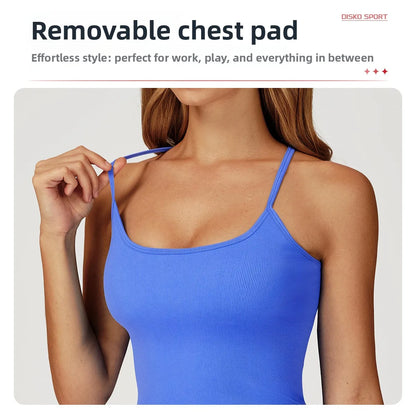 Custom LOGO women's seamless new yoga vest strap cross back sports underwear outdoor running fitness top