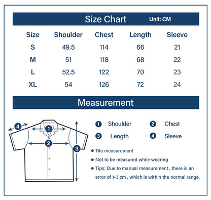 Vintage Indigo Print Shirt Men Summer New Blue Dyed Cuban Lapel Short Sleeve Single Breasted Shirt Cotton Casual Cardigan Tops