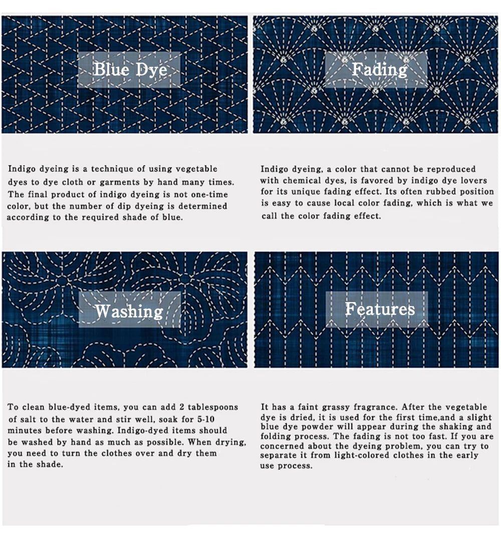 Vintage Indigo Print Shirt Men Summer New Blue Dyed Cuban Lapel Short Sleeve Single Breasted Shirt Cotton Casual Cardigan Tops